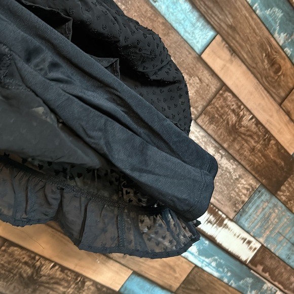 Wild fable XS black heart texture layered tie shoulder dress - Picture 6 of 16